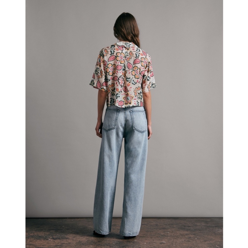 rag & bone Mare Silk Blend Floral Cropped Shirt - Picture 4 of 10
